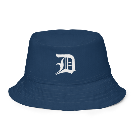 Detroit 'Old English D' Bucket Hat | Reversible - Navy