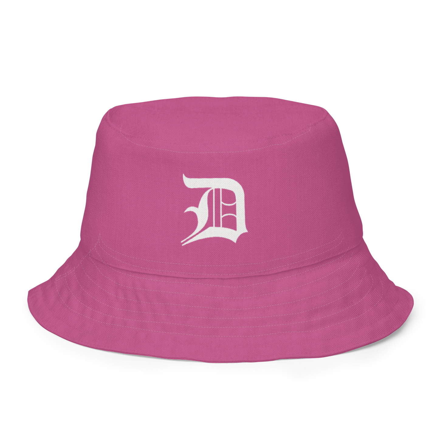 Detroit 'Old English D' Bucket Hat | Reversible - Apple Blossom Pink