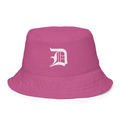 Detroit 'Old English D' Bucket Hat | Reversible - Apple Blossom Pink