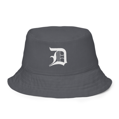 Detroit 'Old English D' Bucket Hat | Reversible - Iron Ore Grey