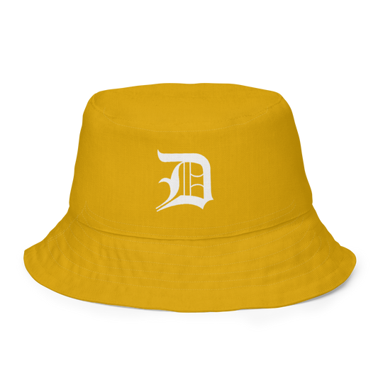 Detroit 'Old English D' Bucket Hat | Reversible - Gold