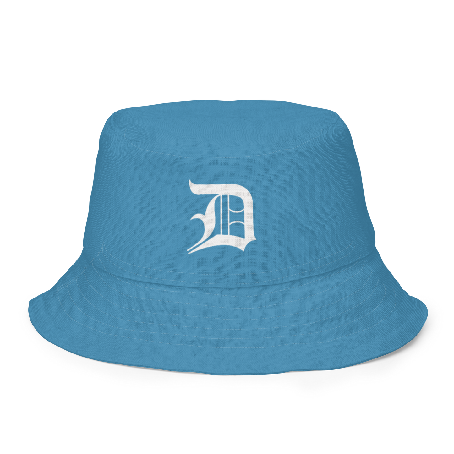 Detroit 'Old English D' Bucket Hat | Reversible - Lake Michigan Blue