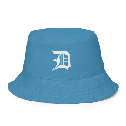 Detroit 'Old English D' Bucket Hat | Reversible - Lake Michigan Blue