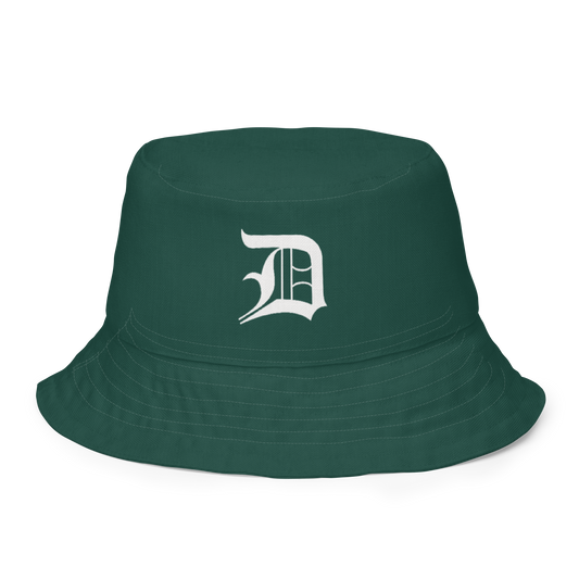 Detroit 'Old English D' Bucket Hat | Reversible - Laconic Green