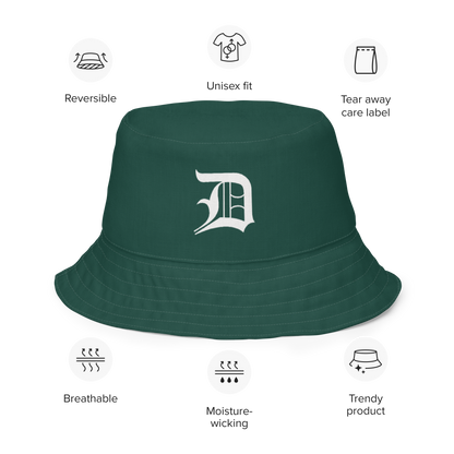 Detroit 'Old English D' Bucket Hat | Reversible - Laconic Green