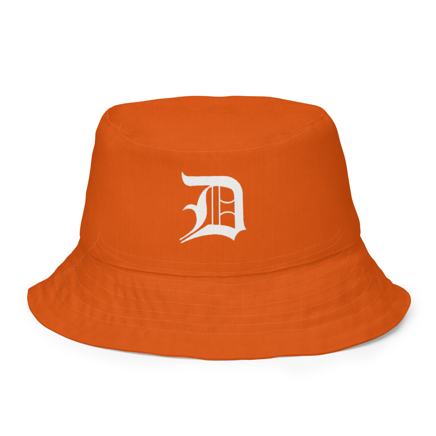 Detroit 'Old English D' Bucket Hat | Reversible - Maple Leaf Orange