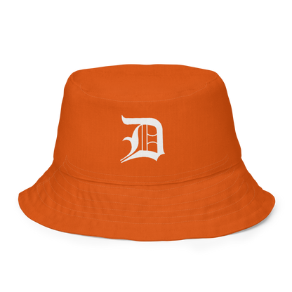 Detroit 'Old English D' Bucket Hat | Reversible - Maple Leaf Orange