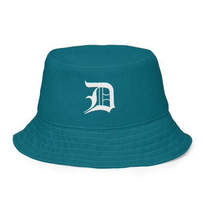 Detroit 'Old English D' Bucket Hat | Reversible - Auburn Hills Teal