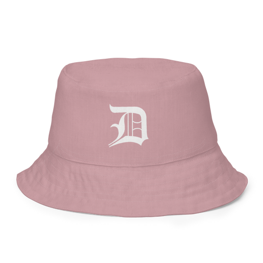 Detroit 'Old English D' Bucket Hat | Reversible - Cherry Blossom Pink/Canvas Color