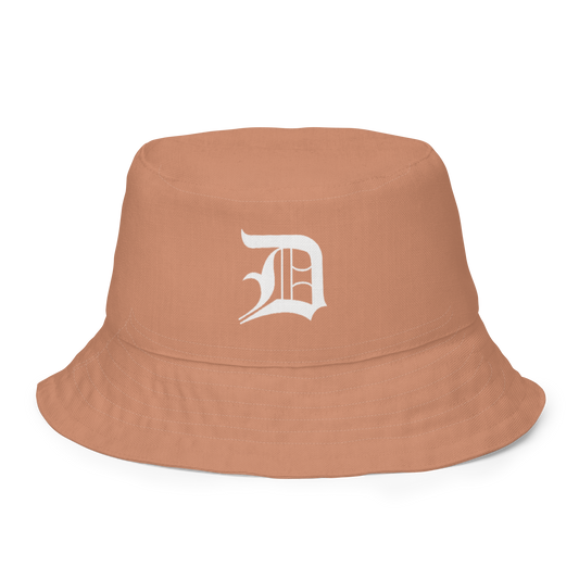 Detroit 'Old English D' Bucket Hat | Reversible - Copper/Canvas Color