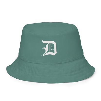 Detroit 'Old English D' Bucket Hat | Reversible - Copper Green/Canvas Color