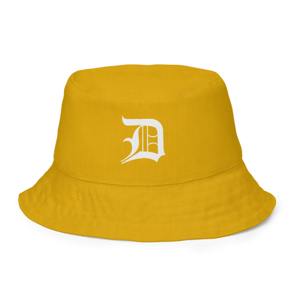 Detroit 'Old English D' Bucket Hat | Reversible - Gold/Canvas Color