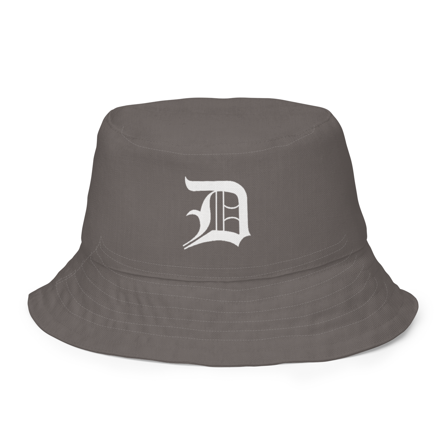 Detroit 'Old English D' Bucket Hat | Reversible - Warren Tank Grey/Canvas Color