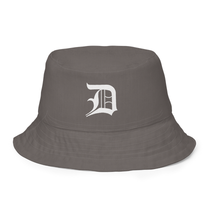 Detroit 'Old English D' Bucket Hat | Reversible - Warren Tank Grey/Canvas Color