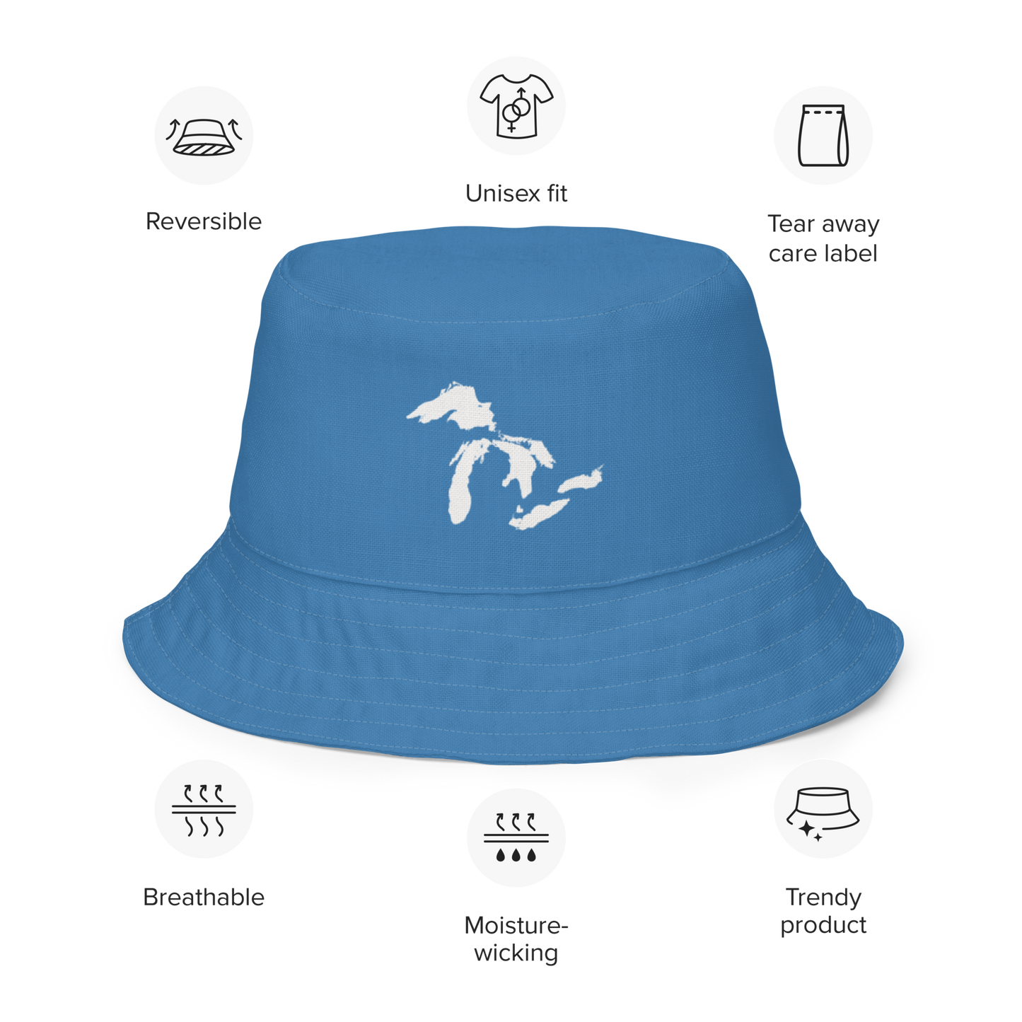 Great Lakes Reversible Bucket Hat | Superior Blue