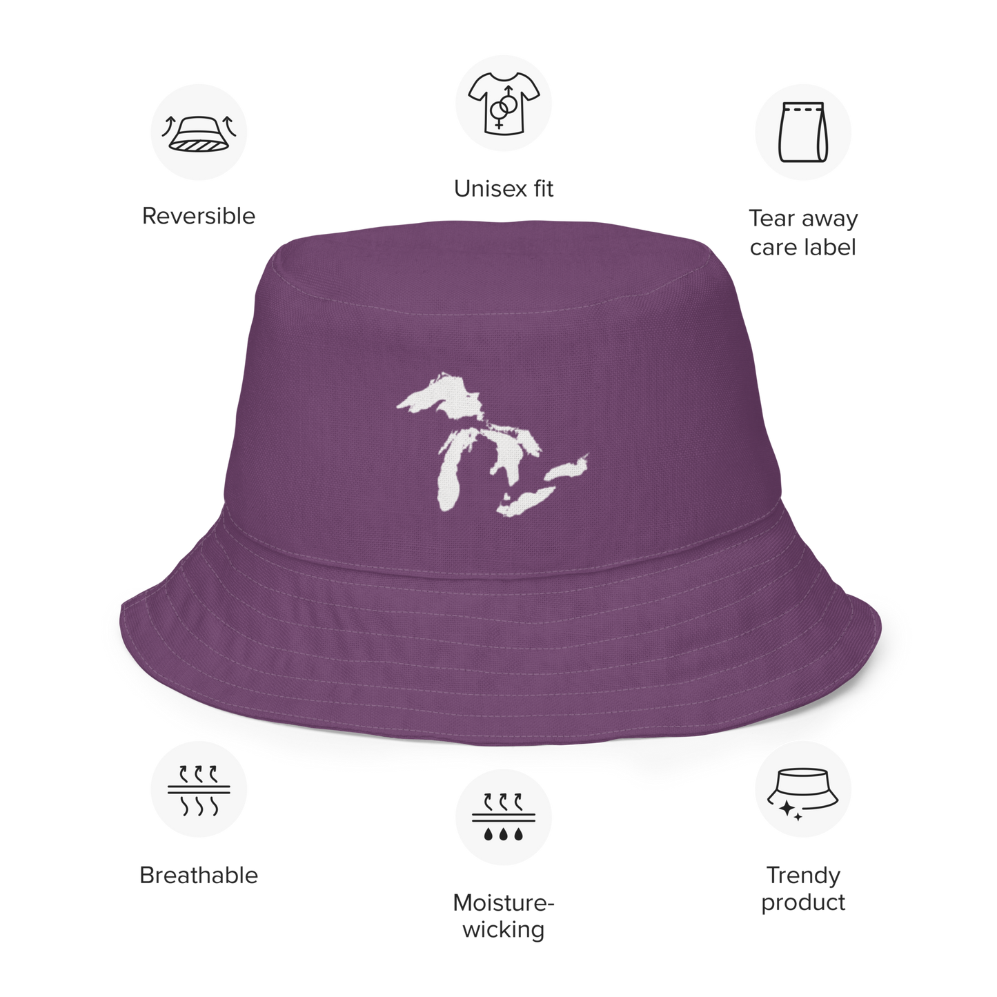 Great Lakes Reversible Bucket Hat | Plum