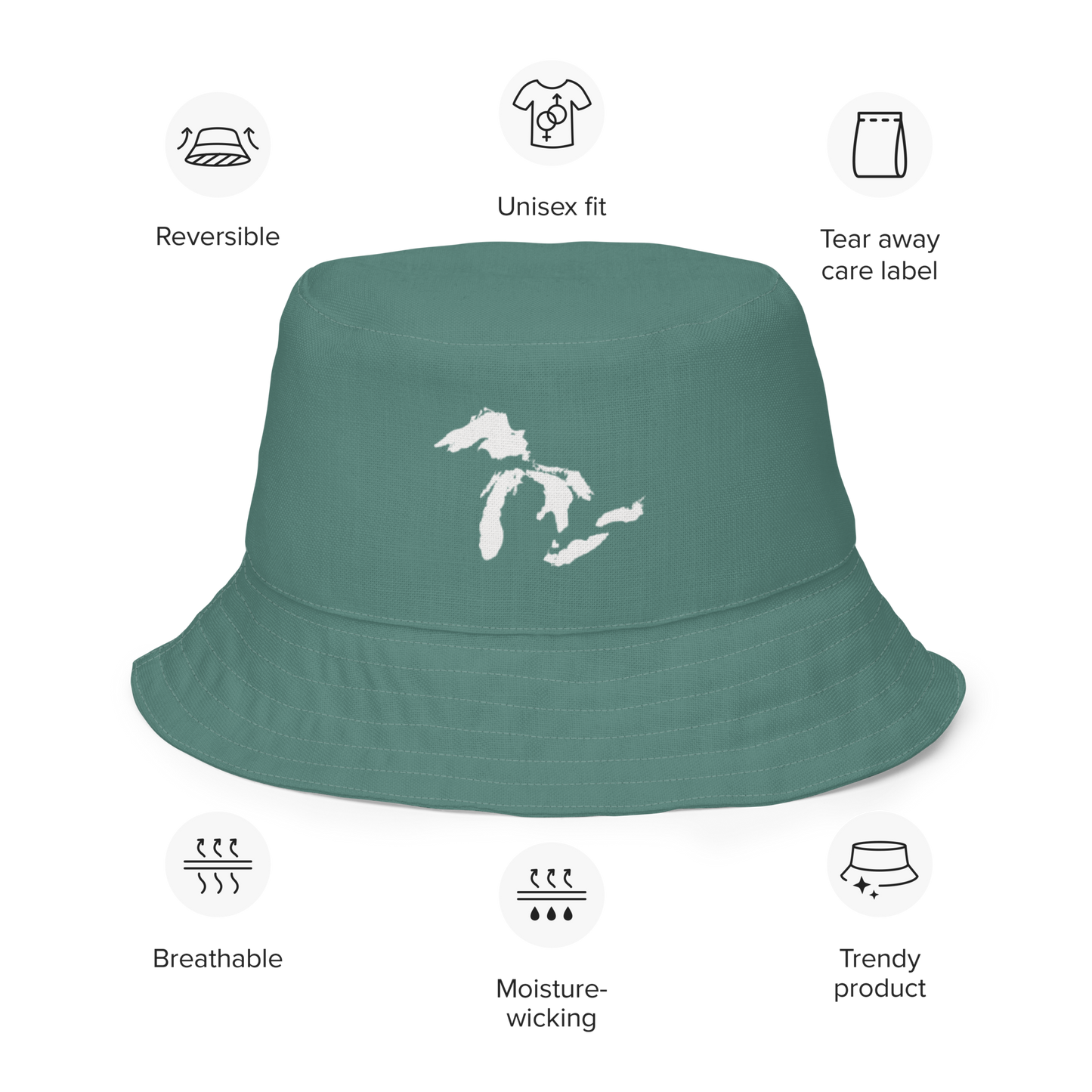 Great Lakes Reversible Bucket Hat | Copper Green