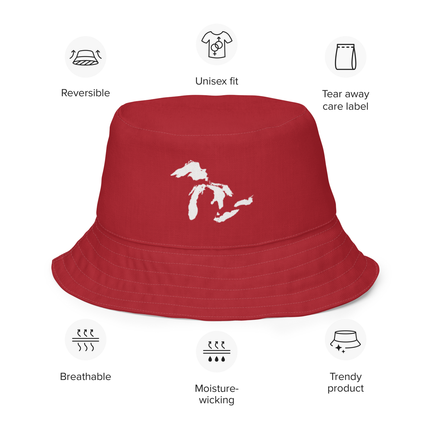 Great Lakes Reversible Bucket Hat | Thimbleberry Red