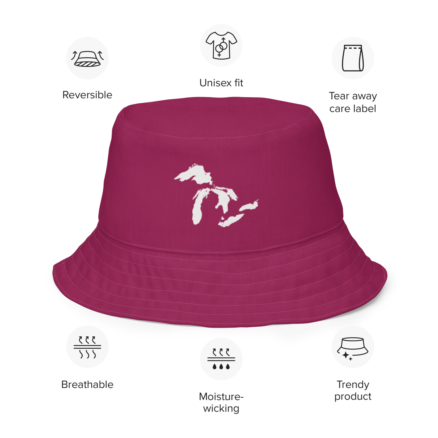 Great Lakes Reversible Bucket Hat | Ruby Red