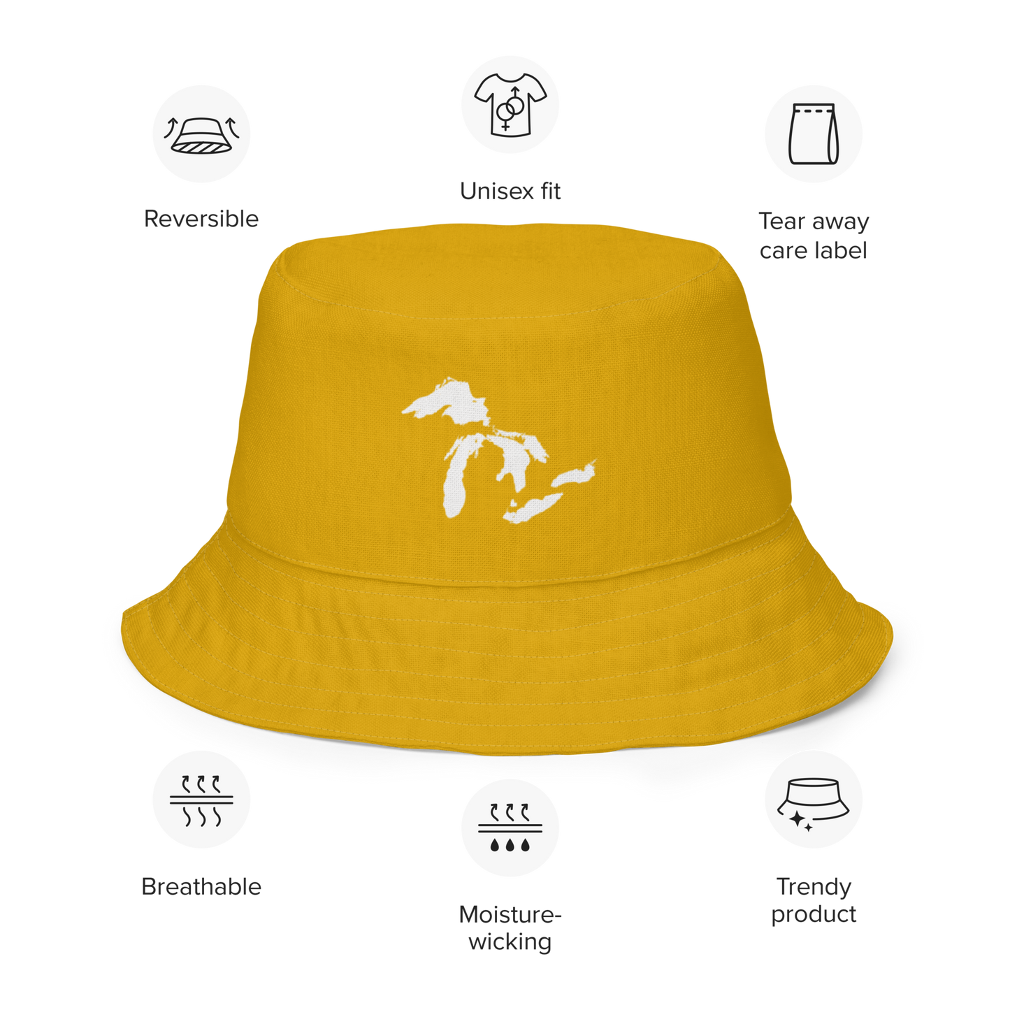 Great Lakes Reversible Bucket Hat | Gold