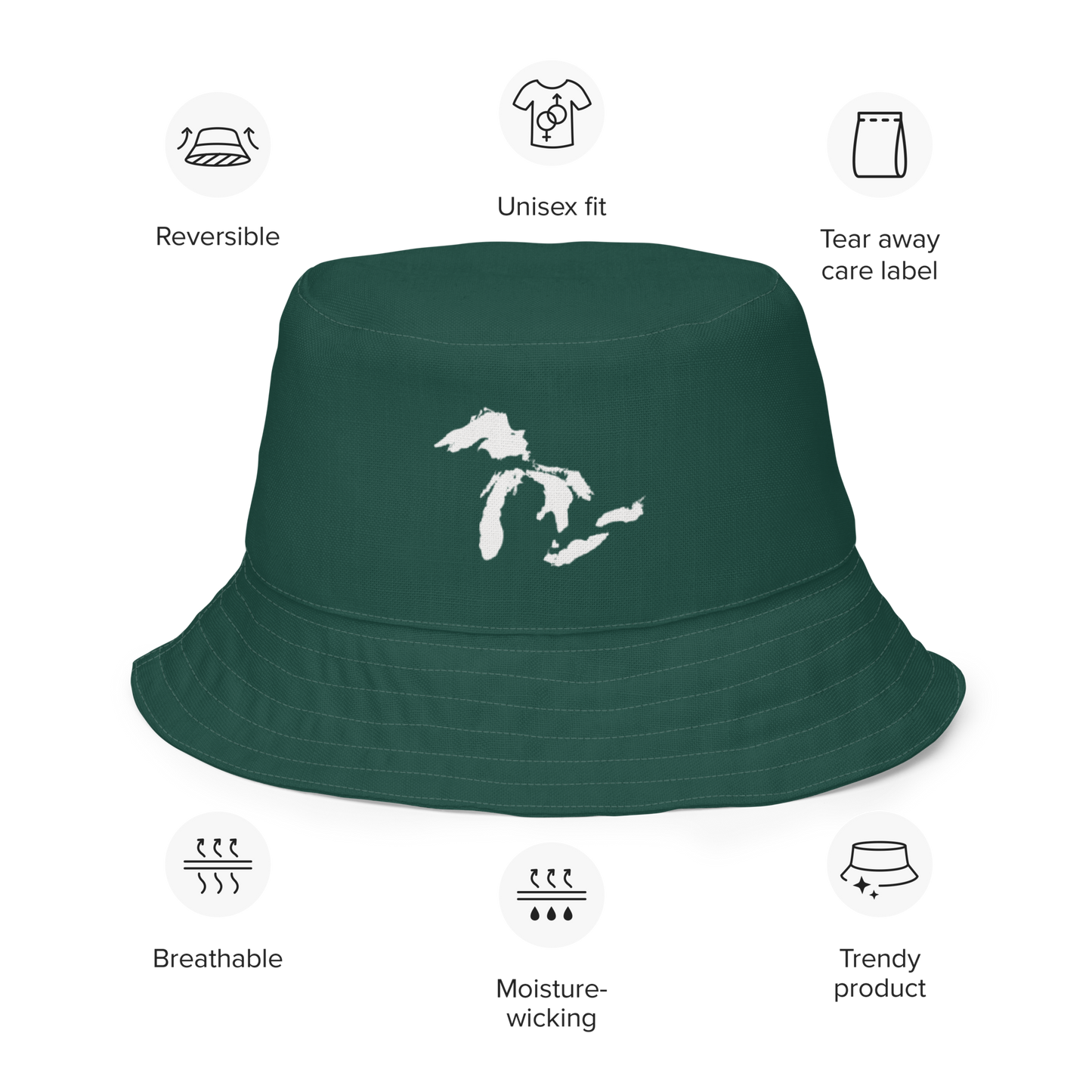 Great Lakes Reversible Bucket Hat | Laconic Green