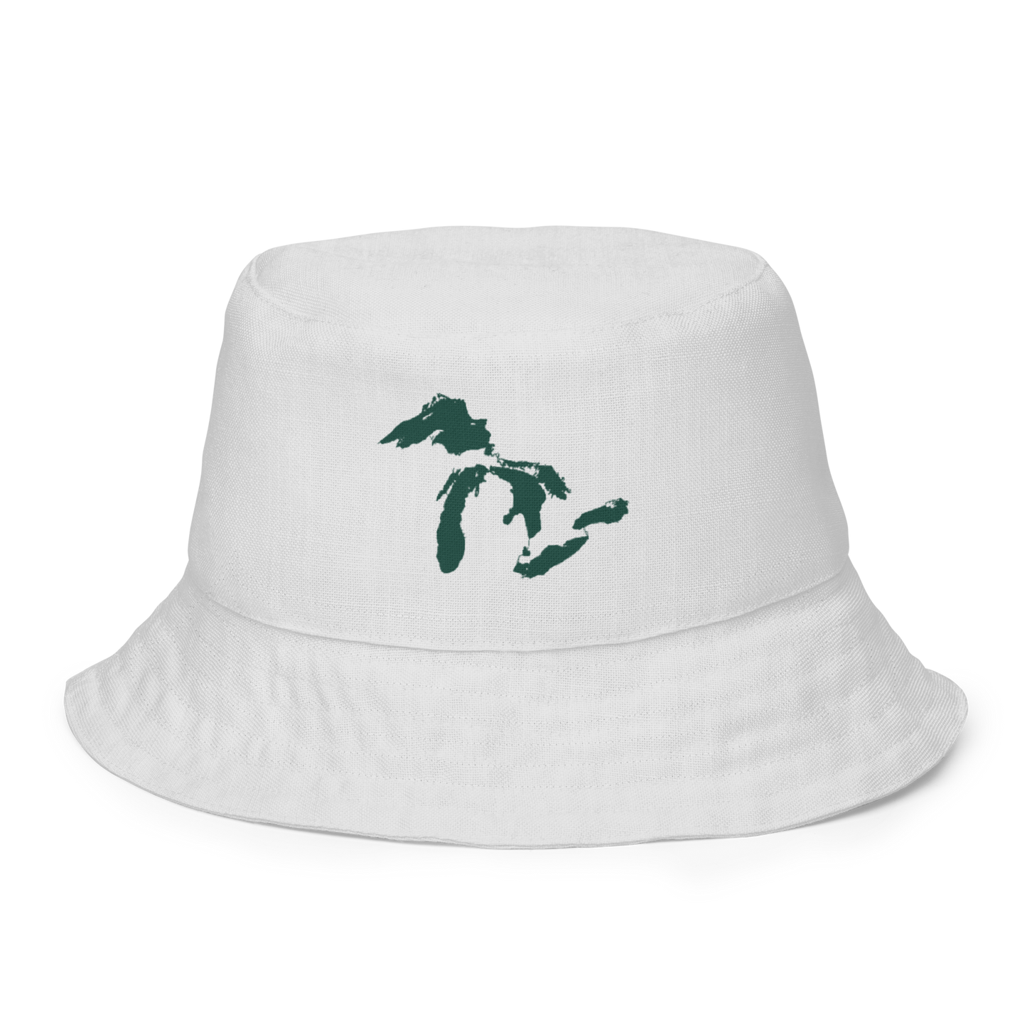 Great Lakes Reversible Bucket Hat | White/Laconic Green