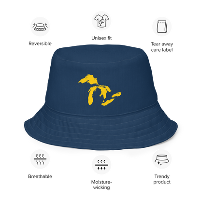 Great Lakes Reversible Bucket Hat | Navy/Maize