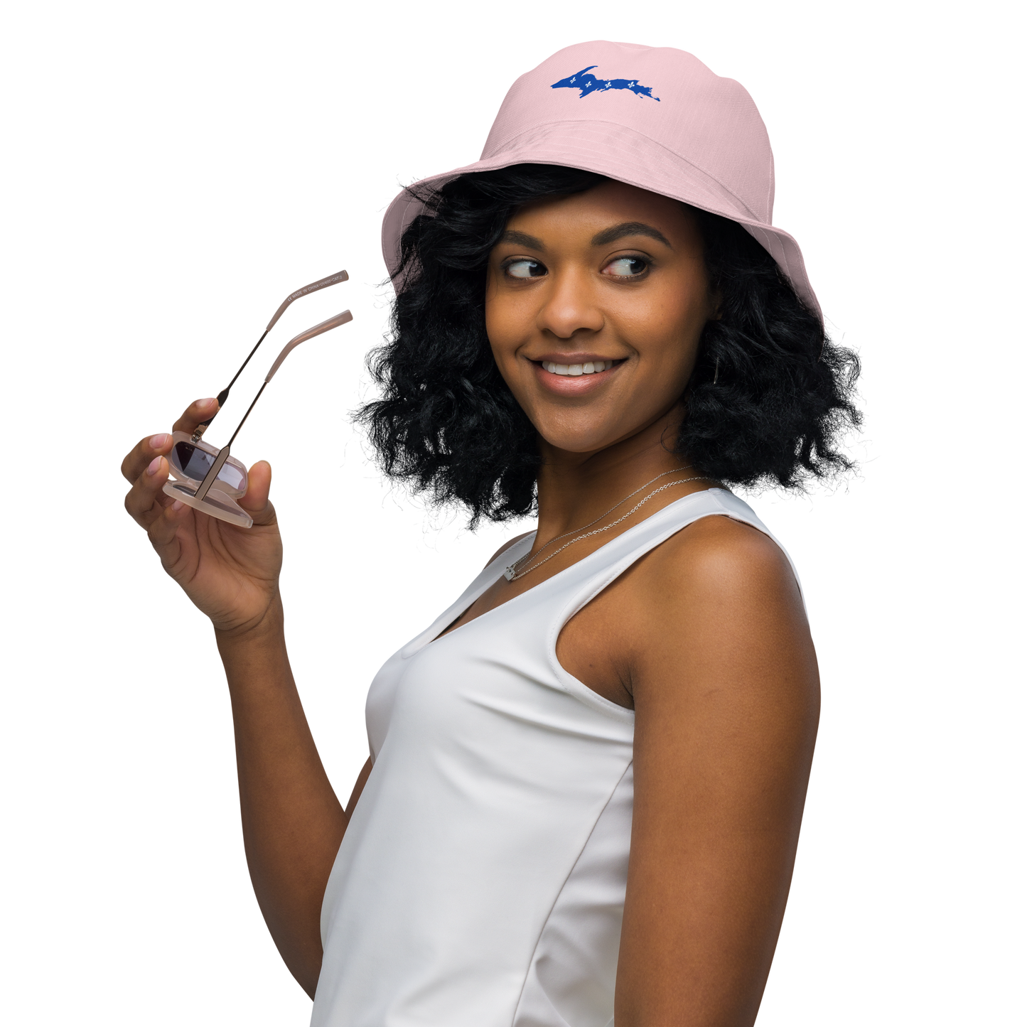 Michigan Upper Peninsula Bucket Hat (w/ UP Quebec Flag) | Reversible - Pale Pink