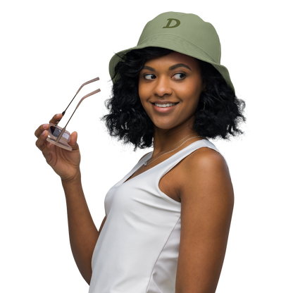 Detroit Bucket Hat (w/ Army Green 'Old French D') | Reversible - Beachgrass Green