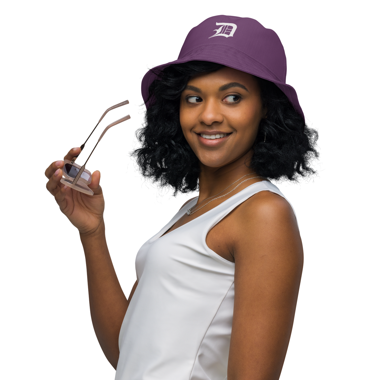 Detroit 'Old English D' Bucket Hat | Reversible - Plum