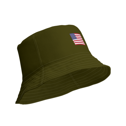 Michigan Upper Peninsula Bucket Hat (Patriot Edition) | Reversible - Military Green