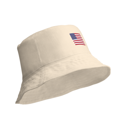 Michigan Upper Peninsula Bucket Hat (Patriot Edition) | Reversible - Champagne White