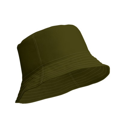 Michigan Upper Peninsula Bucket Hat (w/ UP Outline) | Reversible - Military Green