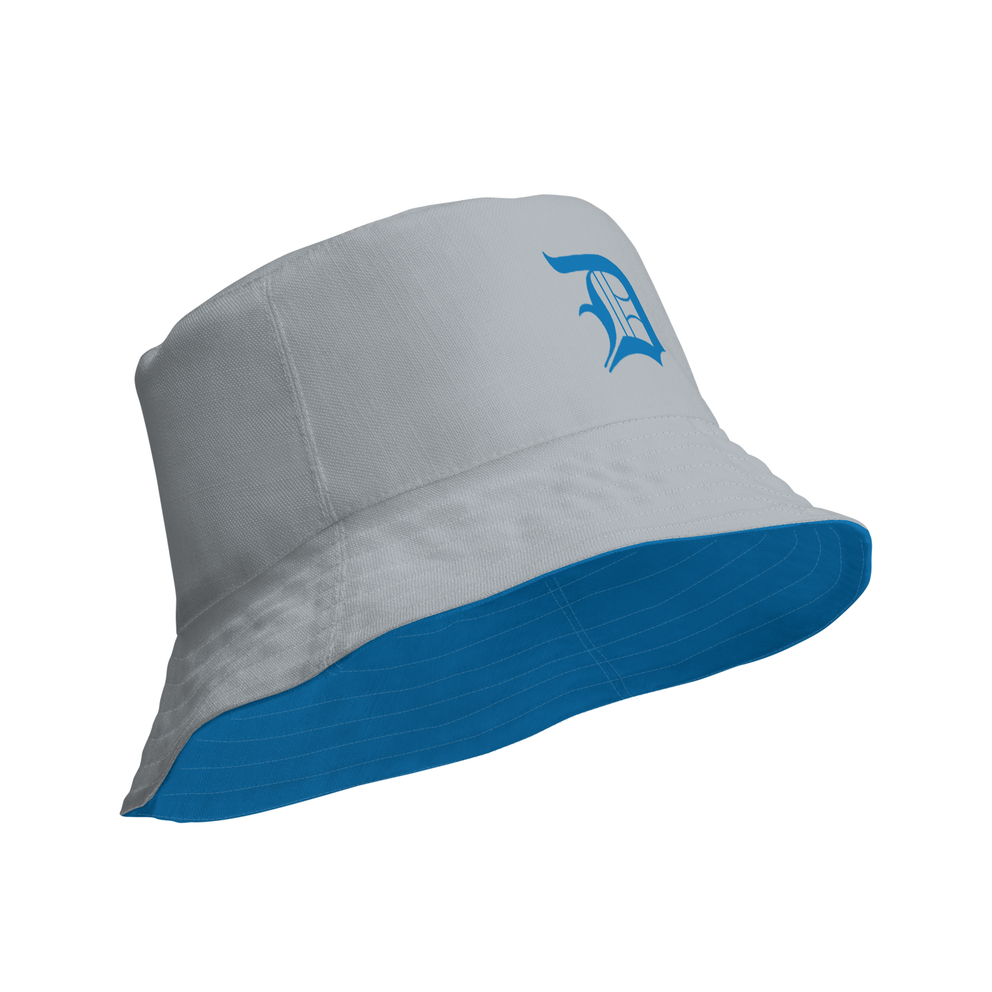 Detroit 'Old English D' Bucket Hat | Reversible - Azure/Silver