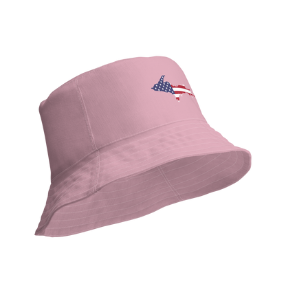 Michigan Upper Peninsula Bucket Hat (Patriot Edition) | Reversible - Pink