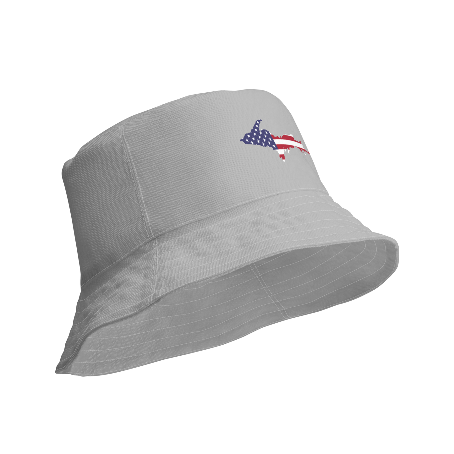 Michigan Upper Peninsula Bucket Hat (Patriot Edition) | Reversible - Silver