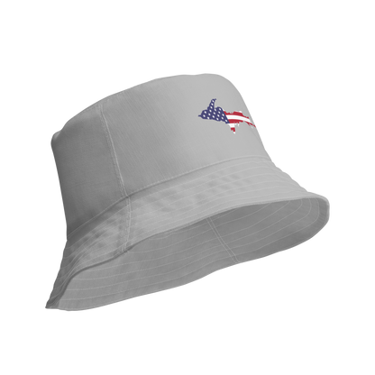 Michigan Upper Peninsula Bucket Hat (Patriot Edition) | Reversible - Silver