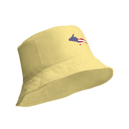 Michigan Upper Peninsula Bucket Hat (Patriot Edition) | Reversible - Cherry Yellow