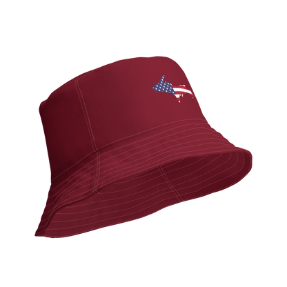 Michigan Upper Peninsula Bucket Hat (Patriot Edition) | Reversible - Burgandy