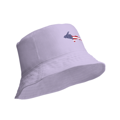 Michigan Upper Peninsula Bucket Hat (Patriot Edition) | Reversible - Birch Bark White