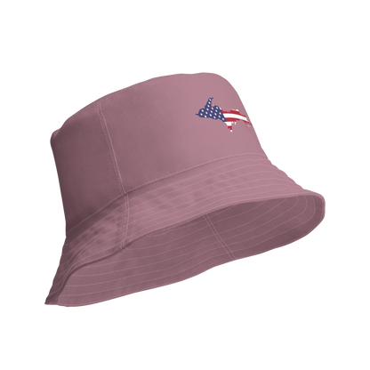 Michigan Upper Peninsula Bucket Hat (Patriot Edition) | Reversible - Cherry Blossom Pink