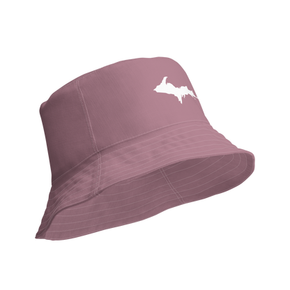 Michigan Upper Peninsula Bucket Hat (w/ UP Outline) | Reversible - Cherry Blossom Pink