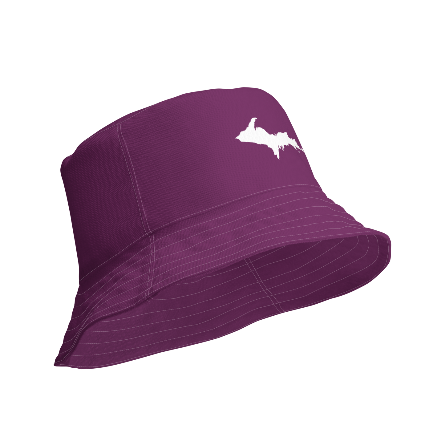 Michigan Upper Peninsula Bucket Hat (w/ UP Outline) | Reversible - Plum