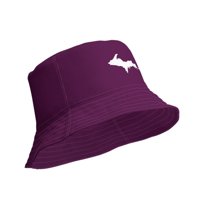 Michigan Upper Peninsula Bucket Hat (w/ UP Outline) | Reversible - Tyrian Purple