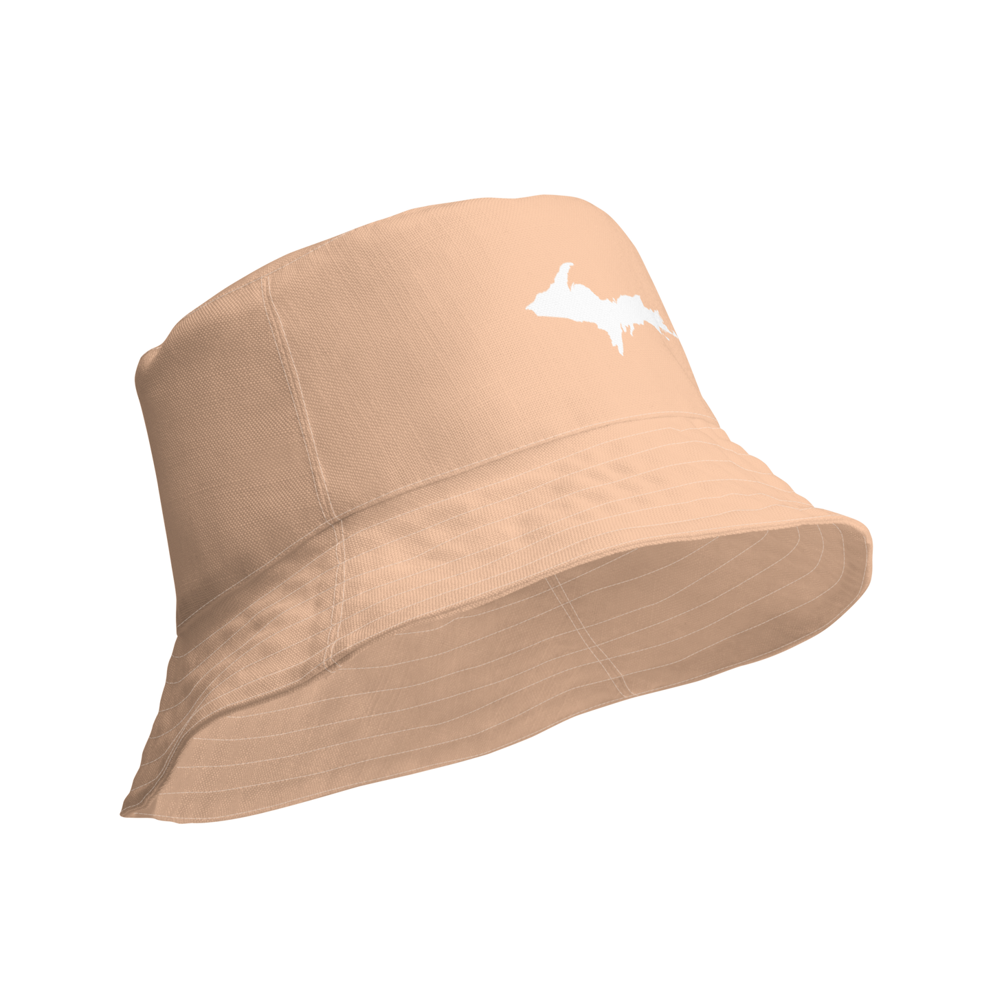 Michigan Upper Peninsula Bucket Hat (w/ UP Outline) | Reversible - Peach Color