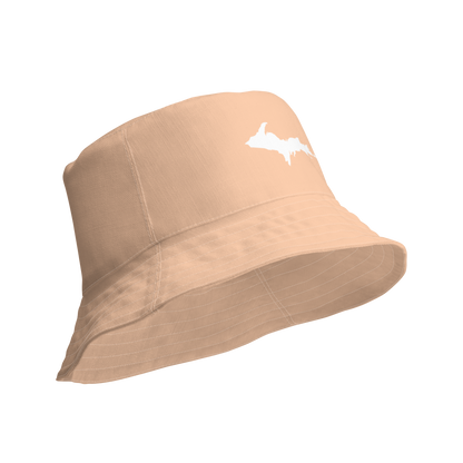 Michigan Upper Peninsula Bucket Hat (w/ UP Outline) | Reversible - Peach Color