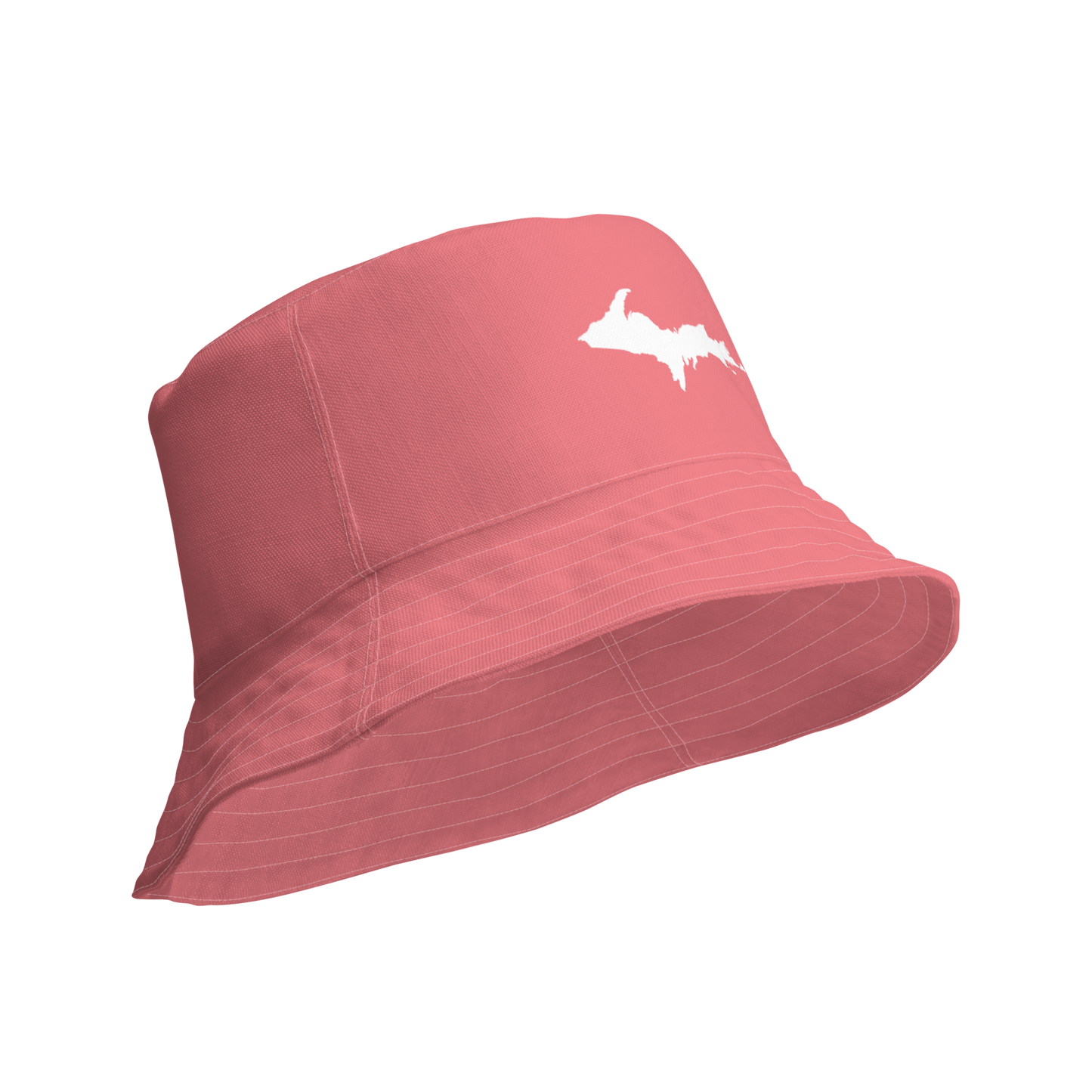 Michigan Upper Peninsula Bucket Hat (w/ UP Outline) | Reversible - Watermelon Pink