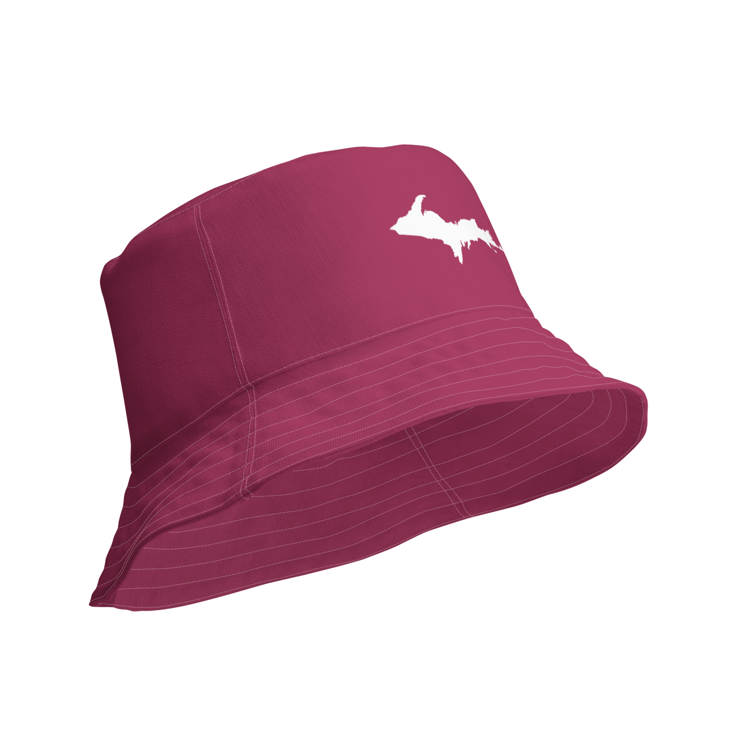 Michigan Upper Peninsula Bucket Hat (w/ UP Outline) | Reversible - Lipstick Pink