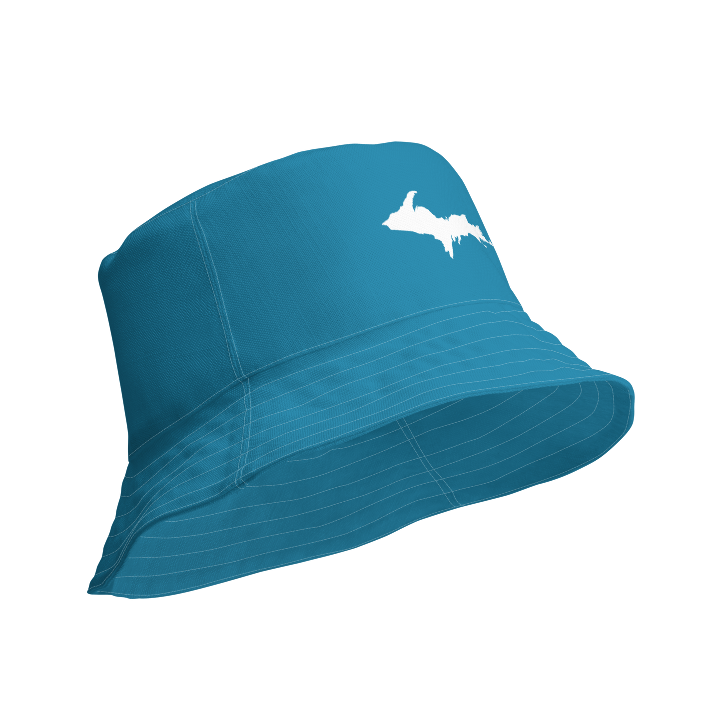 Michigan Upper Peninsula Bucket Hat (w/ UP Outline) | Reversible - Lake Blue