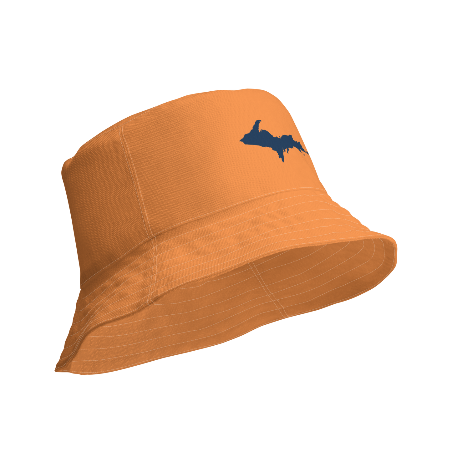 Michigan Upper Peninsula Bucket Hat (w/ Navy UP Outline) | Reversible - Orange